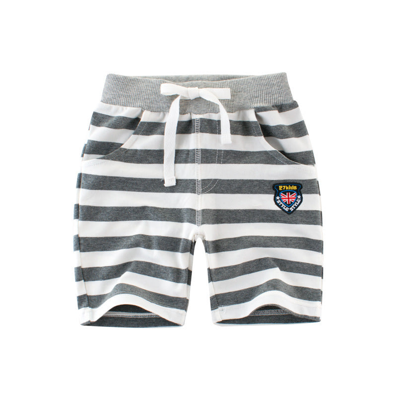 Boys' striped elastic cotton baby Capris summer style - Plush Fashions Shop 