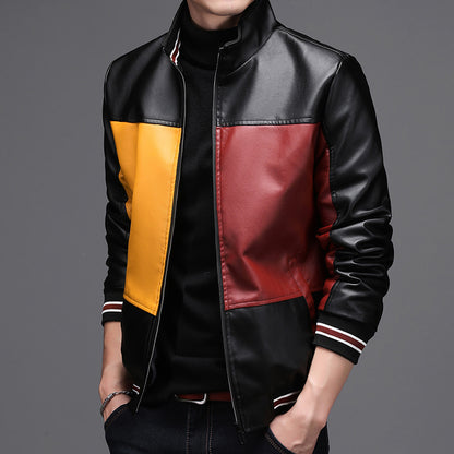 Leather men's casual jacket - Plush Fashions Shop 