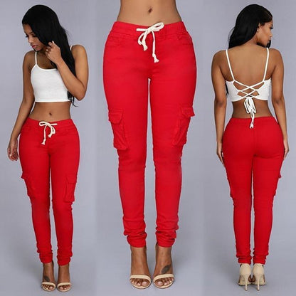 Women's multi-bag casual pants - Plush Fashions Shop 