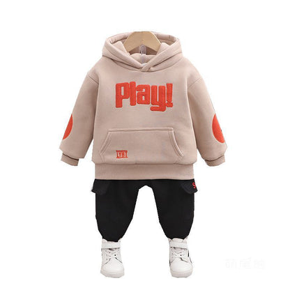 Boys two-piece hooded long-sleeved sweater - Plush Fashions Shop 