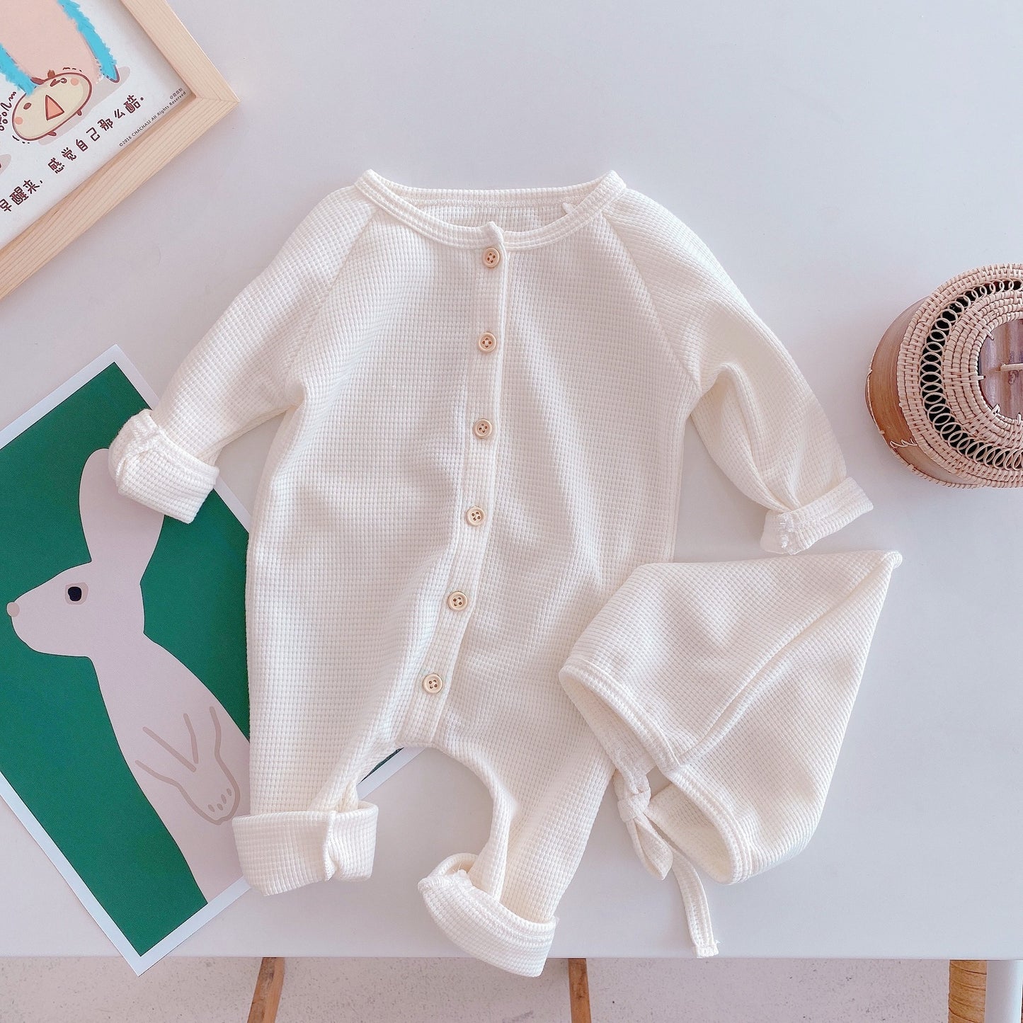 MILANCEL Summer New Baby Clothes Knitted Long Sleeves Toddle Romper Simple Casual Infant Outfit - Plush Fashions Shop 