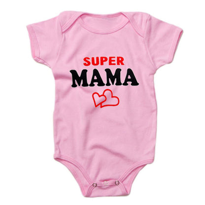 Funny Super Mama Papa Printed Baby Romper New Fashion For Boys & Girls - Plush Fashions Shop 