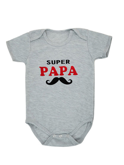 Funny Super Mama Papa Printed Baby Romper New Fashion For Boys & Girls - Plush Fashions Shop 