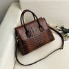 Ladies Tote Shoulder Messenger Handbag with crocodile pattern and PU material