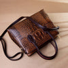 Ladies Tote Shoulder Messenger Handbags with crocodile pattern and multiple compartments.