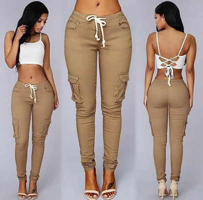 Women's multi-bag casual pants - Plush Fashions Shop 