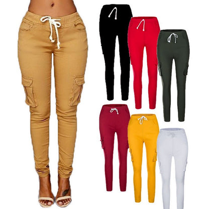 Women's multi-bag casual pants - Plush Fashions Shop 