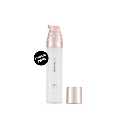 PHOFAY Hydrating Makeup Primer bottle with cap open, lightweight and hydrating formula for smooth, long-lasting makeup.