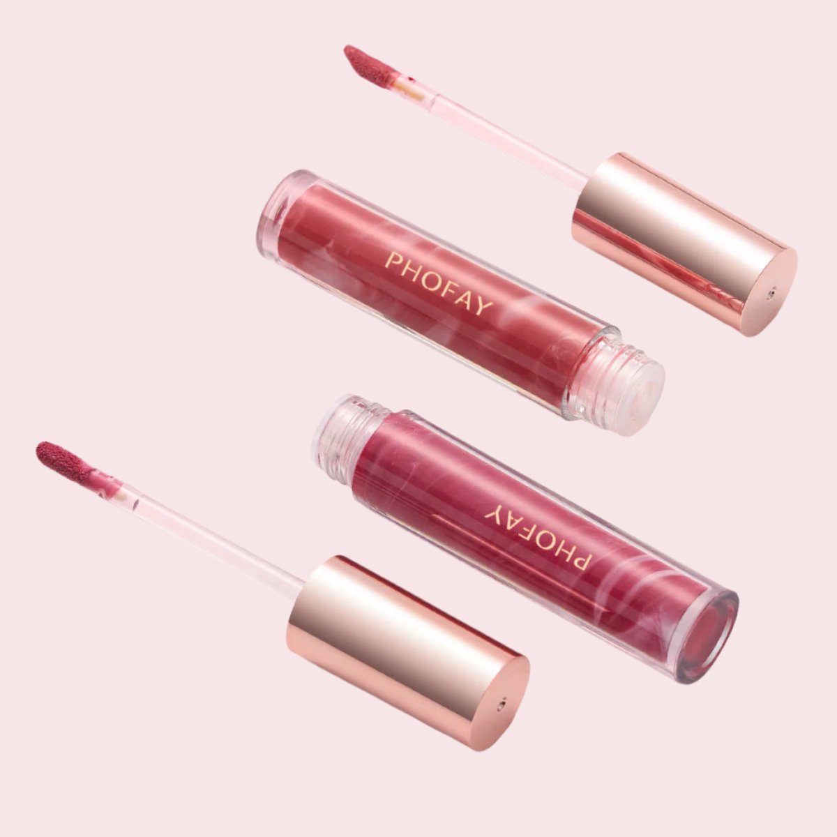 PHOFAY Rose Blooming Hydrating Lip Gloss for smooth, hydrated lips.