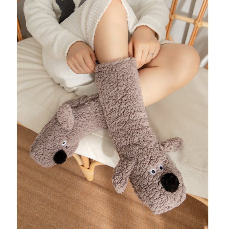 Cute Cartoon Doggy  Winter Warm Non-slip Plush Socks For WomenStep into ultimate coziness with our Cute Cartoon Doggy Winter Warm Non-slip Plush Socks! Made with high-quality acrylic fabric, these socks are not only stylish andSlipper socksPlush Fashion ShopPlush Fashion ShopCute Cartoon Doggy Winter Warm