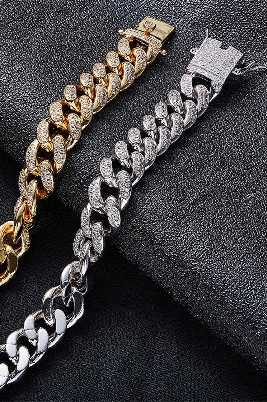 Men's Gold Cuban Link  Bracelet - Plush Fashions Shop 