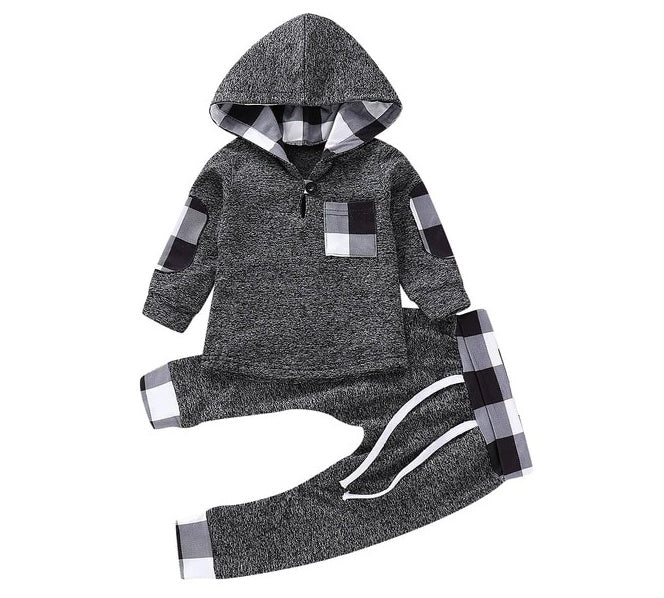 Baby Long Sleeve Plaid Sweater Set - Plush Fashions Shop 