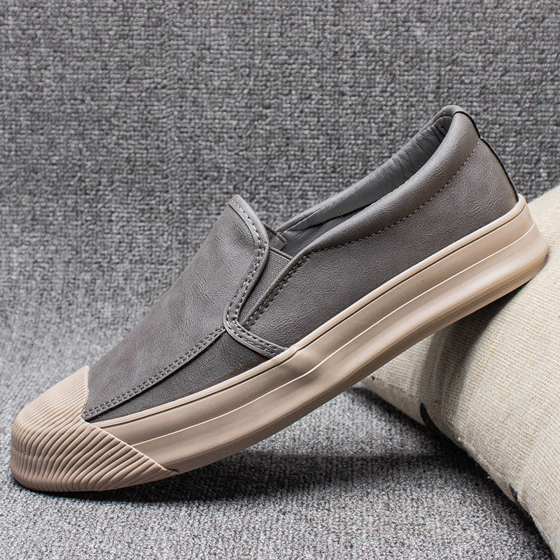 Mens Casual Leather Rubber Shoes - Plush Fashions Shop 