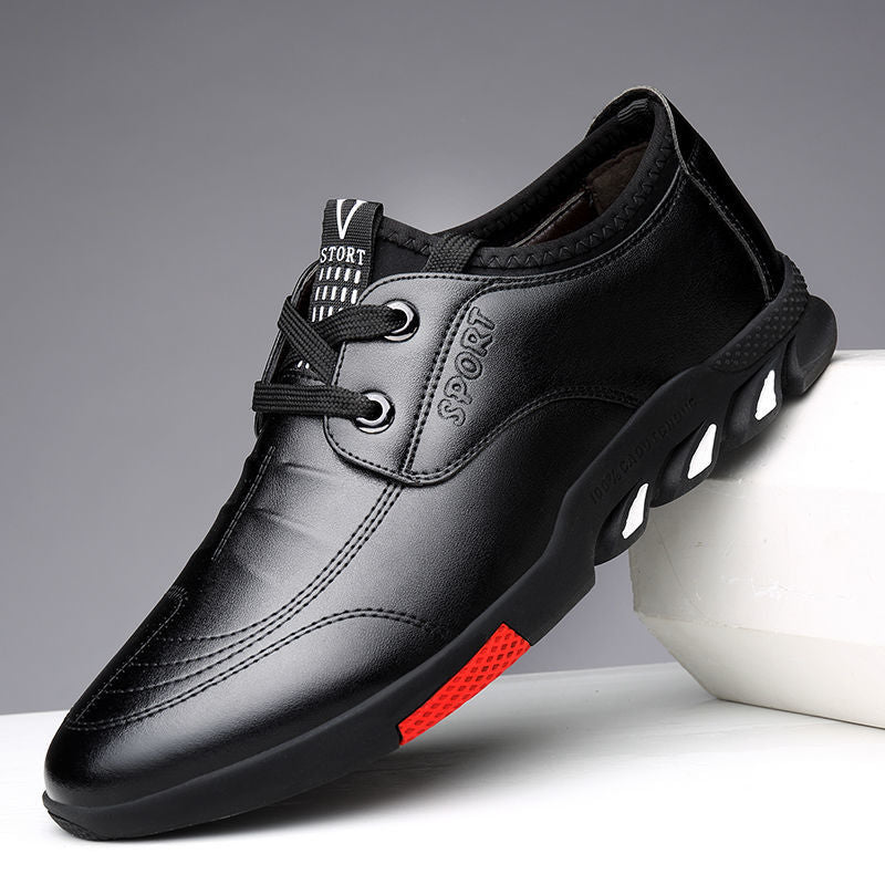 Leather Shoes Mens Leather Spring New Mens Business - Plush Fashions Shop 