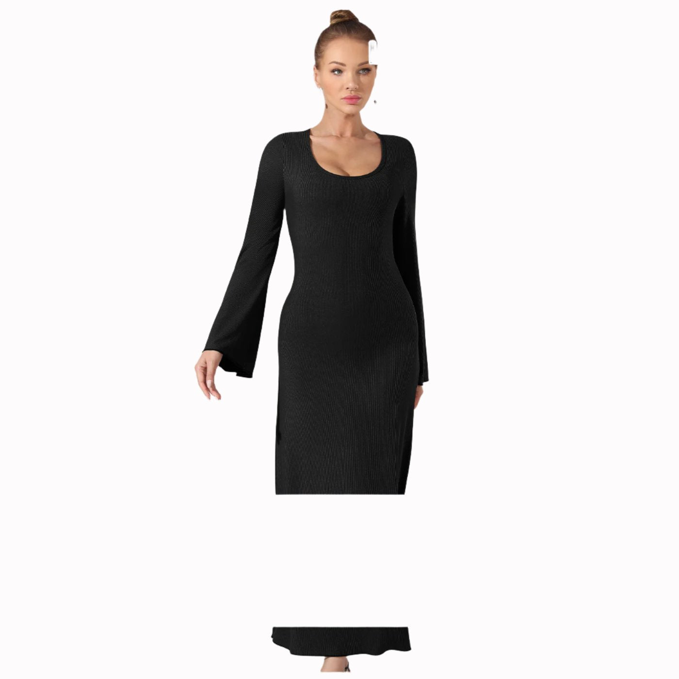 Women's Fashion Simple Solid Color Dress - Plush Fashions Shop 