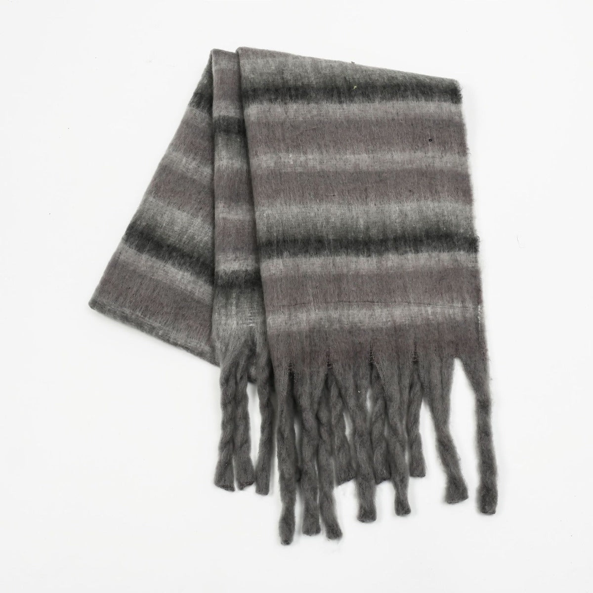 Fringe Contrast Striped Polyester ScarfWrap yourself in style with our Fringe Contrast Striped Polyester Scarf! Made from 100% polyester, this versatile scarf is perfect for any occasion. Its generous lenScarfPlush Fashion ShopPlush Fashion ShopFringe Contrast Striped Polyester Scarf