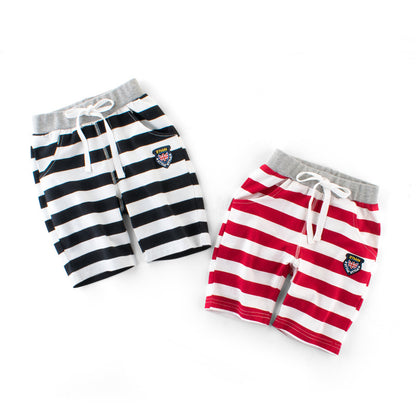 Boys' striped elastic cotton baby Capris summer style - Plush Fashions Shop 