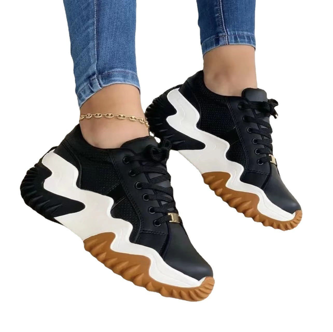 Women Shoes Lace-up Sports Sneakers - Plush Fashions Shop 