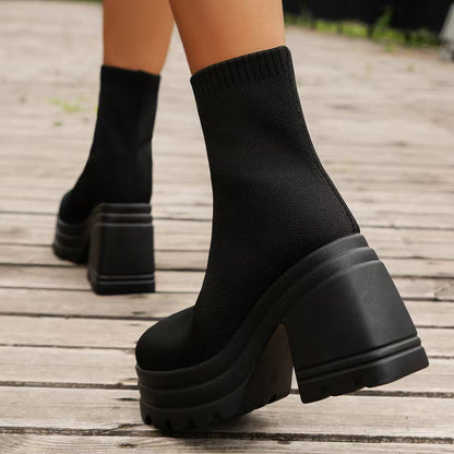 Women's Round Toe Block Heel BootsElevate your style with these Round Toe Block Heel Boots! These high-quality boots are made with durable rubber and woven material, keeping your feet comfortable whiBootsPlush Fashion ShopPlush Fashion ShopRound Toe Block Heel Boots