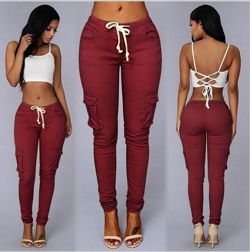 Women's multi-bag casual pants - Plush Fashions Shop 