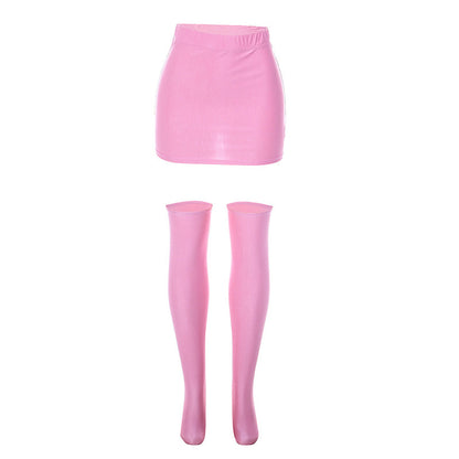 Pure Color Tight Hip Skirt Skirt Half Socks Casual Suit - Plush Fashions Shop 