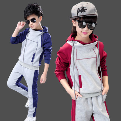 Fashion Boys' Sports Sweater Children's Western Style Two Piece Set - Plush Fashions Shop 