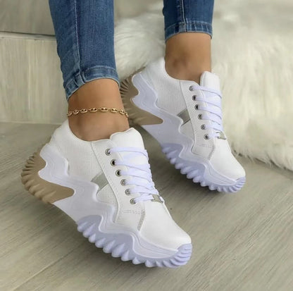 Women Shoes Lace-up Sports Sneakers - Plush Fashions Shop 