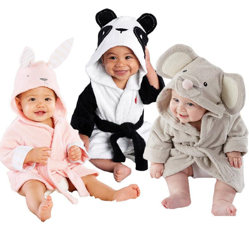 Infant Fashion Simple Cartoon Animal Bathrobe - Plush Fashions Shop 