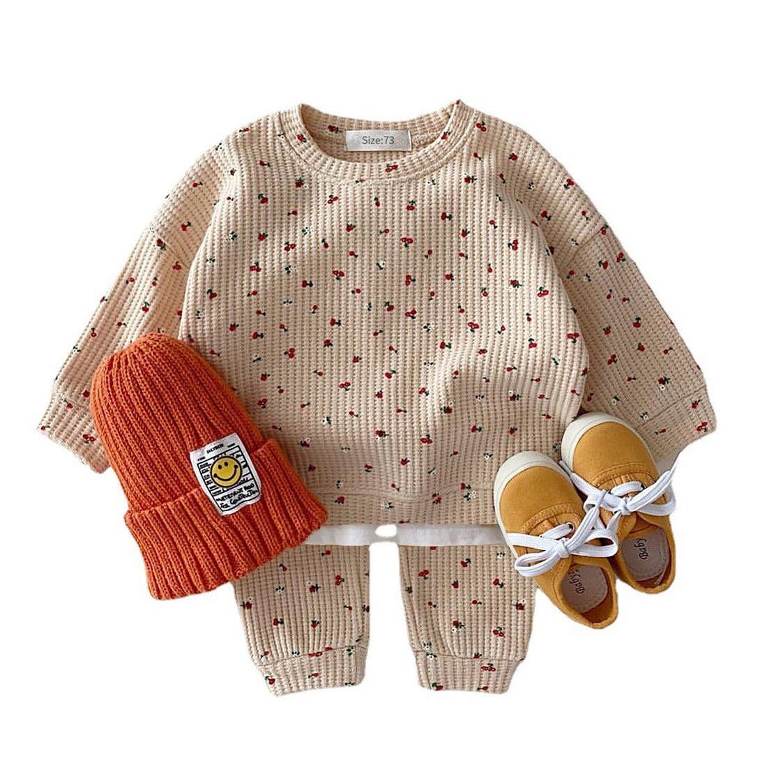 Infant & Kids Waffle Sweatshirt Casual Set - Plush Fashions Shop 