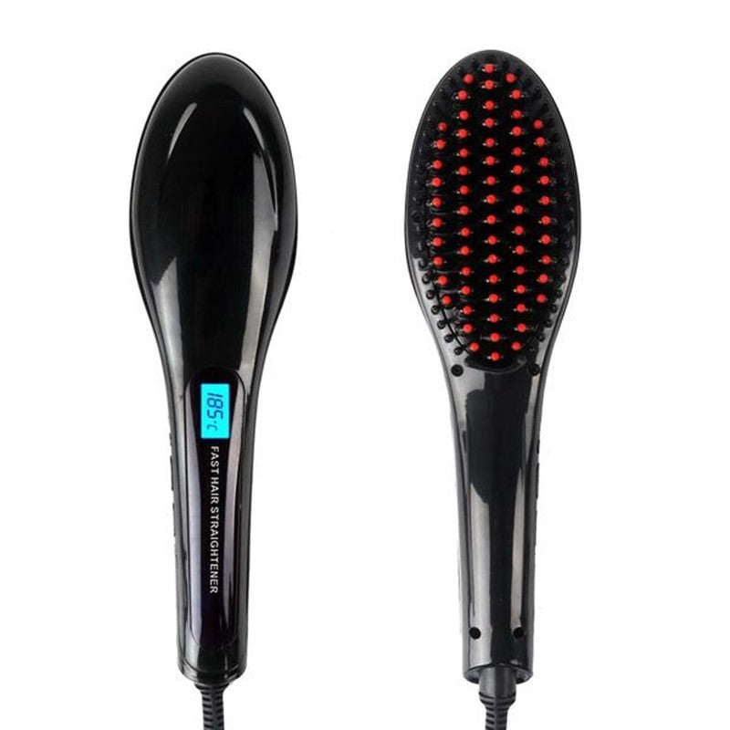 Paddle Brush Hair Straightener - Plush Fashions Shop 