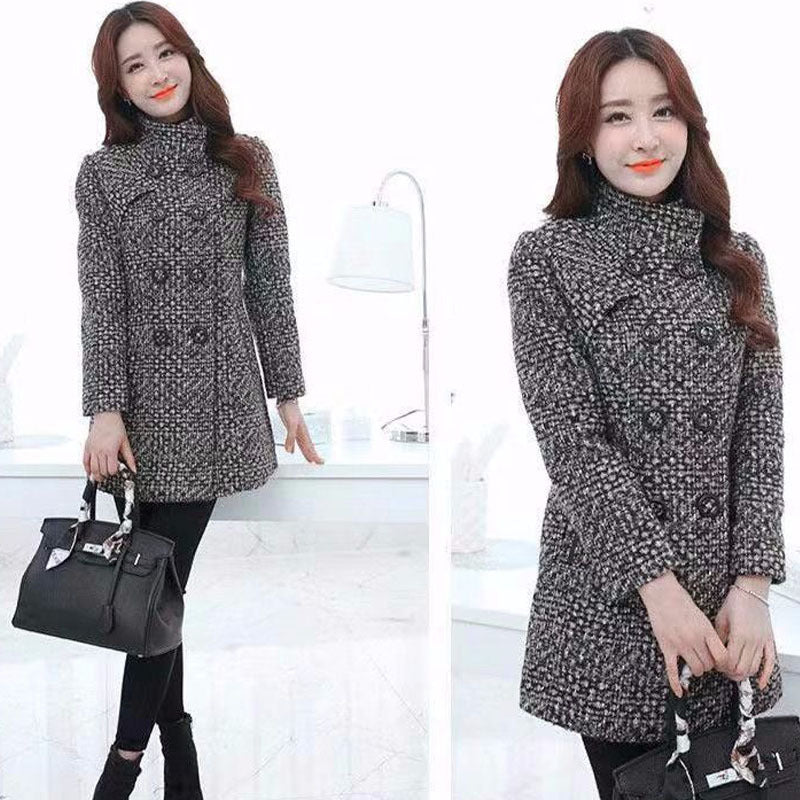 Fashion Thick Plaid woolen coat women's clothing - Plush Fashions Shop 