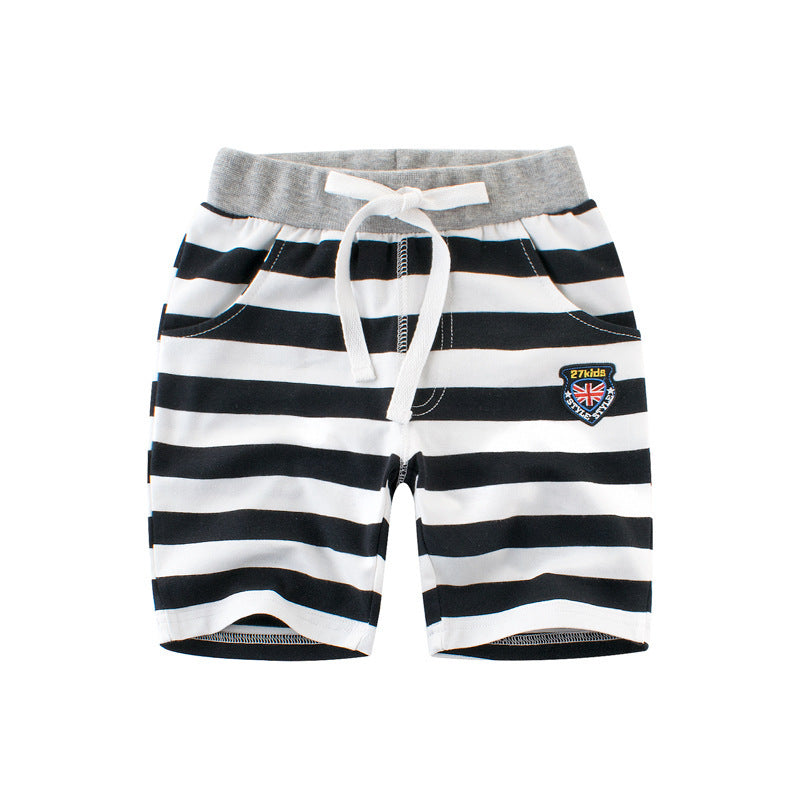 Boys' striped elastic cotton baby Capris summer style - Plush Fashions Shop 