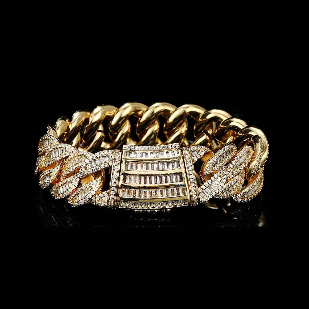 Miami Buckle Cuban Chain Real Gold Plating Bracelet - Plush Fashions Shop 