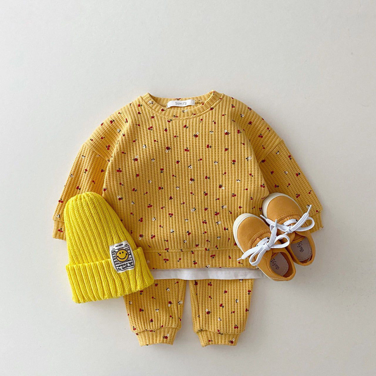 Infant & Kids Waffle Sweatshirt Casual Set - Plush Fashions Shop 