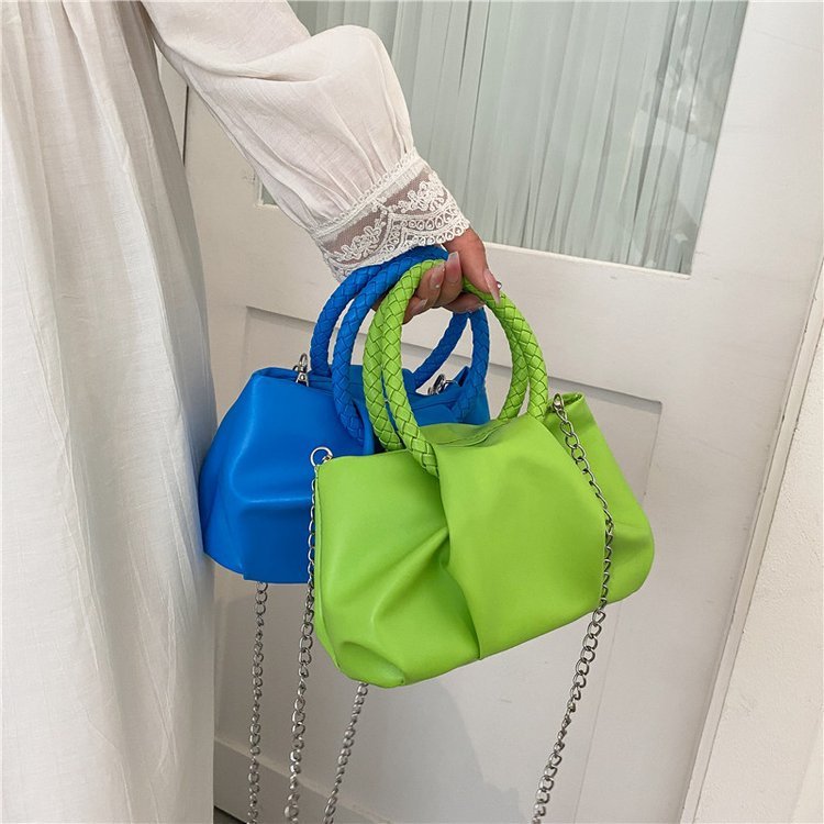 Portable Cloud Underarm Pleated Tote Chain Crossbody Bag