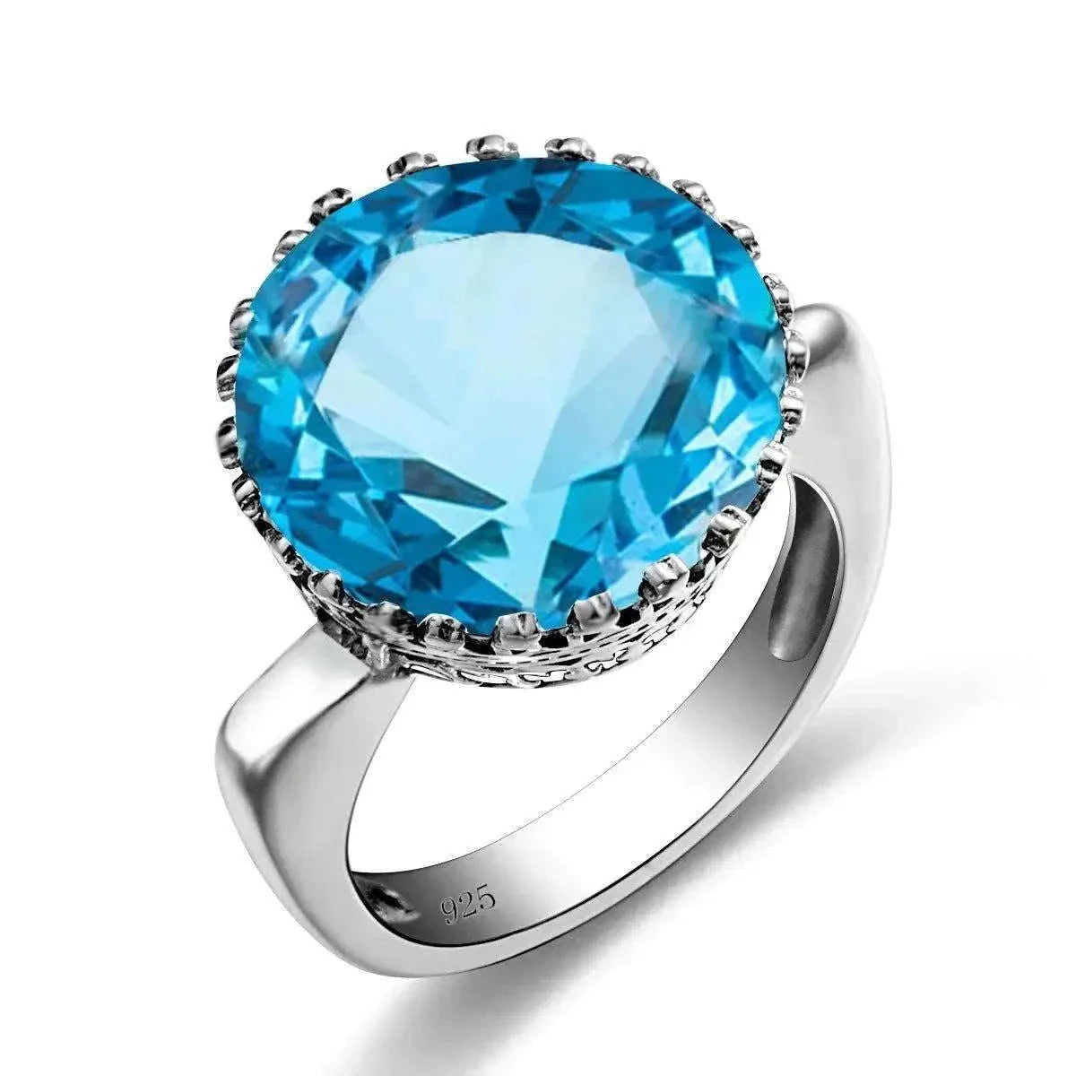 925 Sterling Silver 15ct Round Created Aquamarine Ring For WomenIndulge in elegance with this breathtaking 925 sterling silver ring featuring a stunning 15ct round created aquamarine. The perfect accessory for any occasion, this RingPlush Fashions ShopPlush Fashion Shop925 Sterling Silver 15ct Round Created Aquamarine Ring