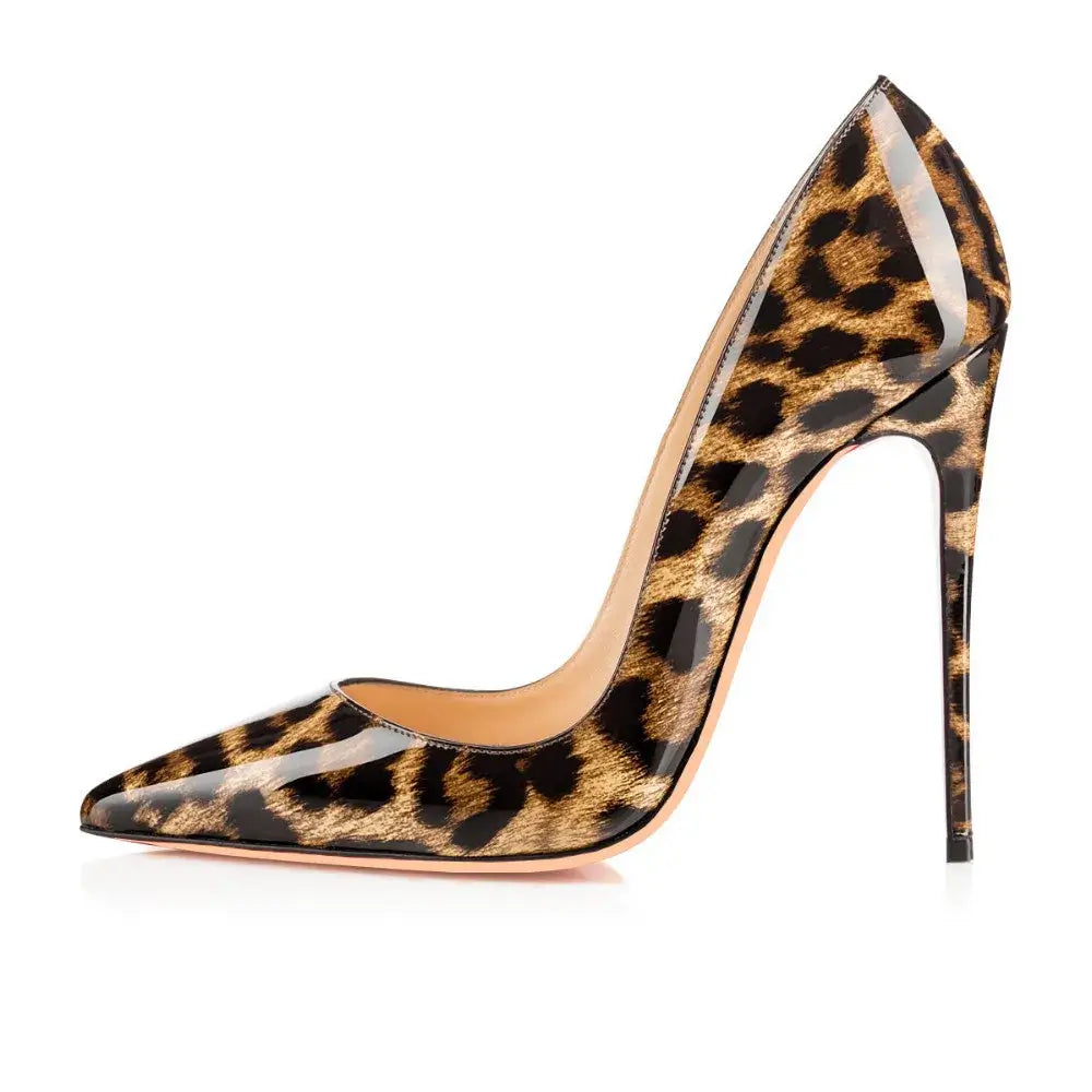 Womens Leopard High Heels Pointed Toe High Heel Pumps - Plush Fashions Shop 