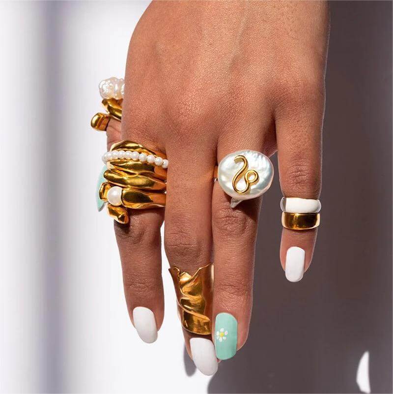 12 Constellation Niche Design Irregular Ring - Plush Fashions Shop 