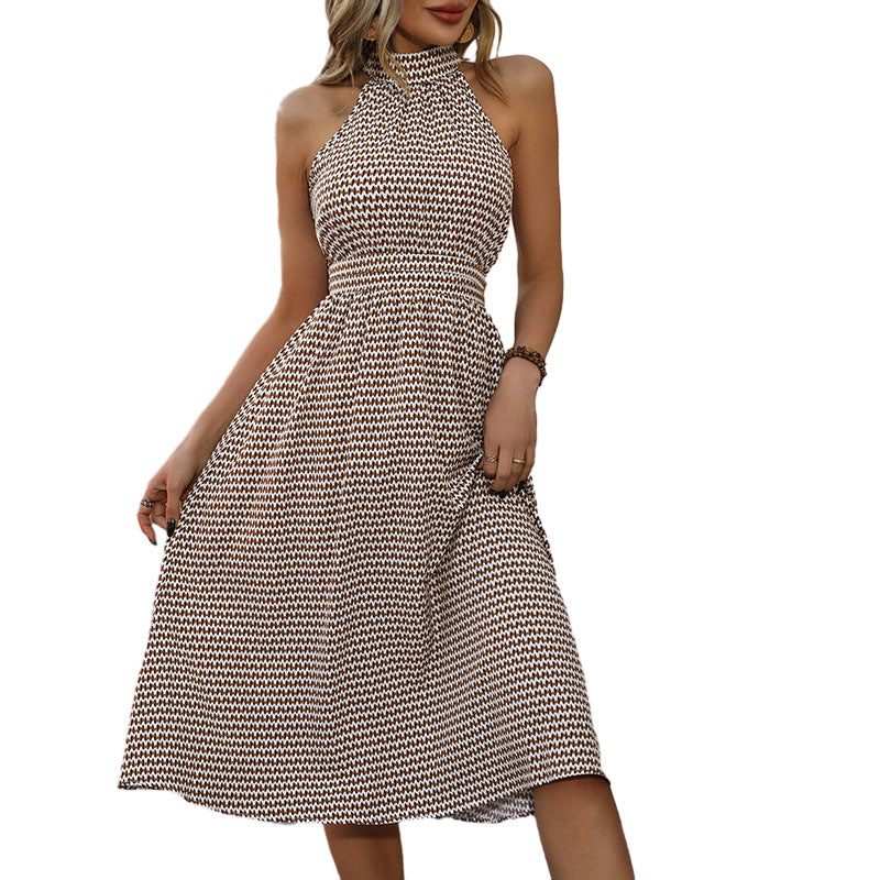 Fashion Women Dress High Waist Plaid Dress - Plush Fashions Shop 