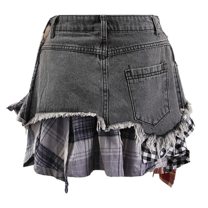 Deconstructing Design Sense Denim Skirt Female Irregular - Plush Fashions Shop 