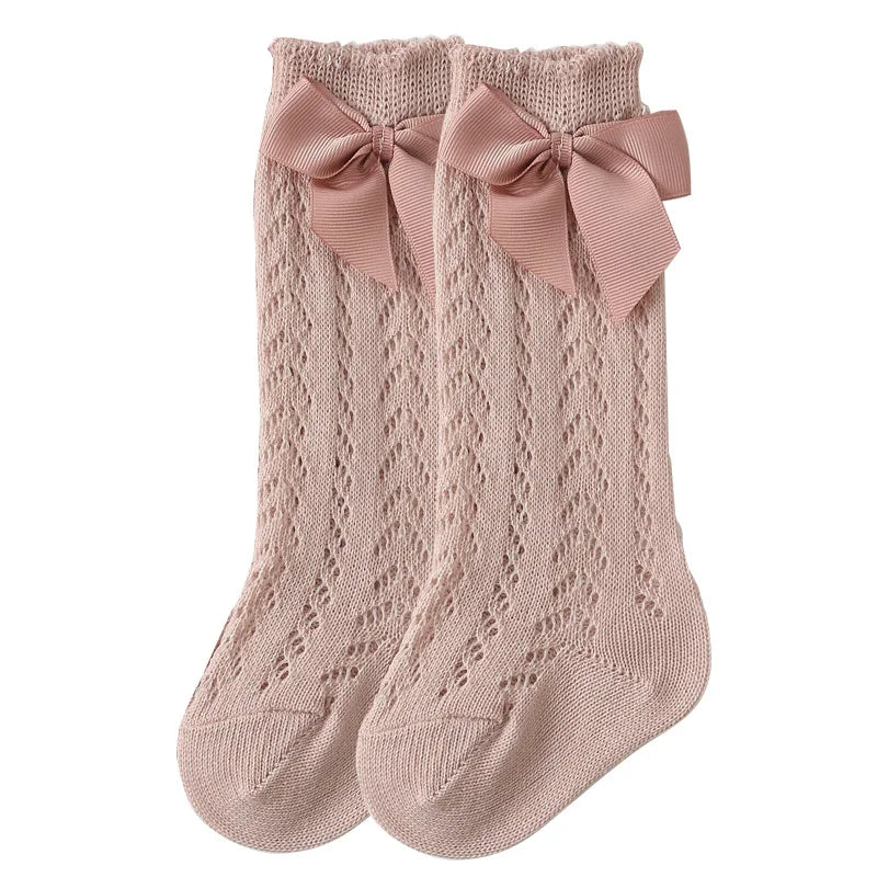 Baby Girls Long Bow Sock - Plush Fashions Shop 