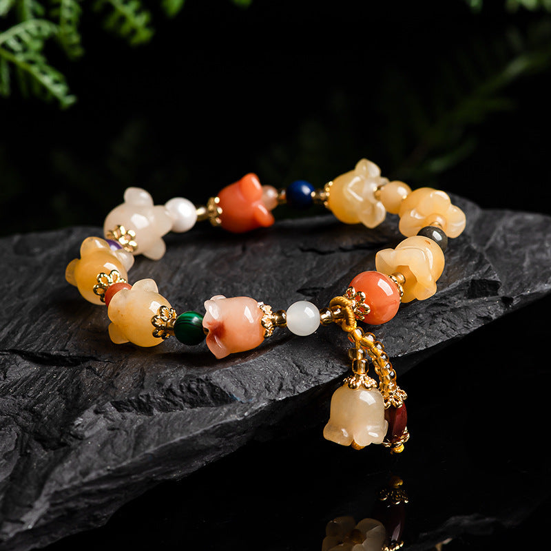 Natural Xinjiang Gold Silk Magnolia Bracelet - Plush Fashions Shop 