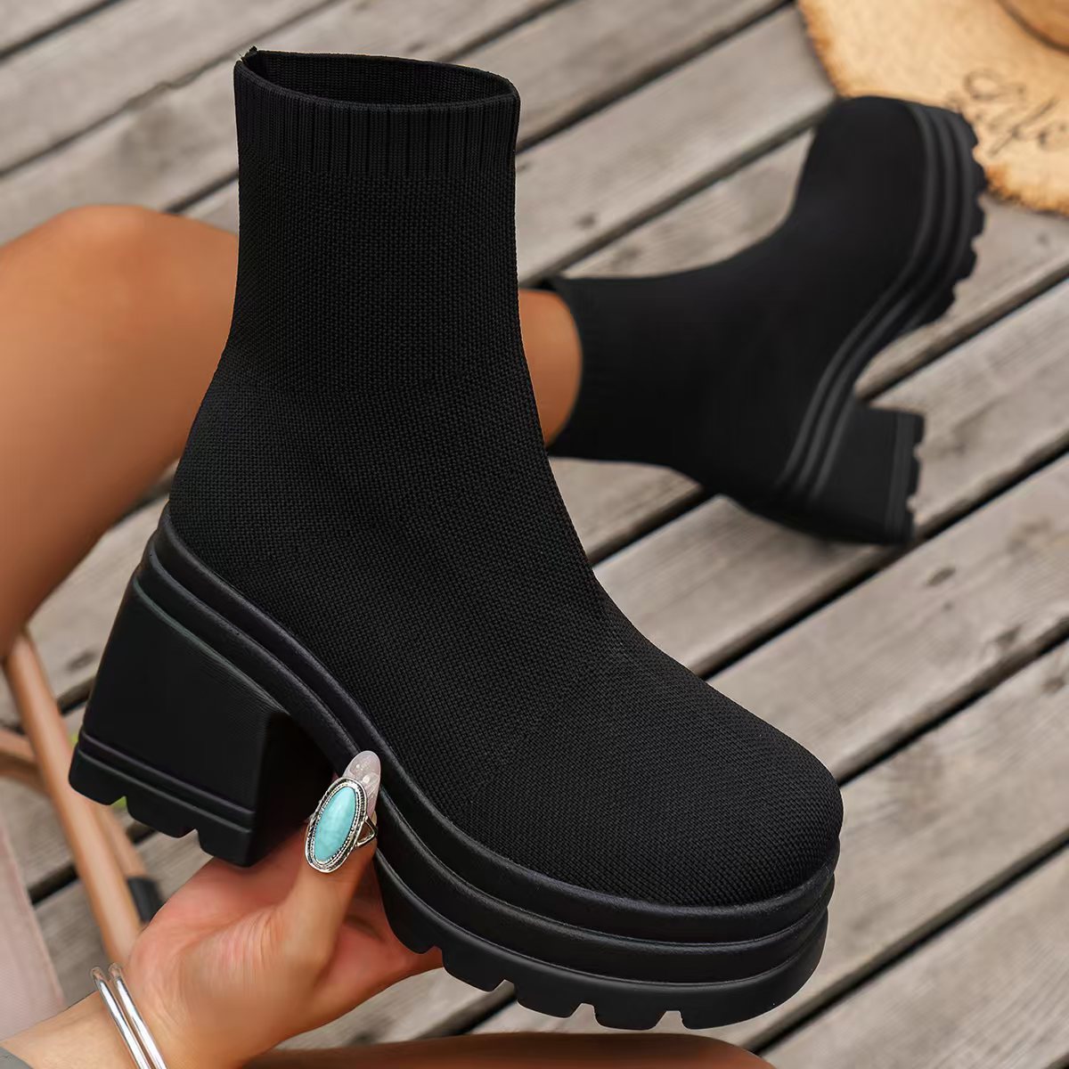 Women's Round Toe Block Heel BootsElevate your style with these Round Toe Block Heel Boots! These high-quality boots are made with durable rubber and woven material, keeping your feet comfortable whiBootsPlush Fashion ShopPlush Fashion ShopRound Toe Block Heel Boots