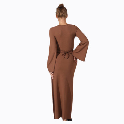 Women's Fashion Simple Solid Color Dress - Plush Fashions Shop 