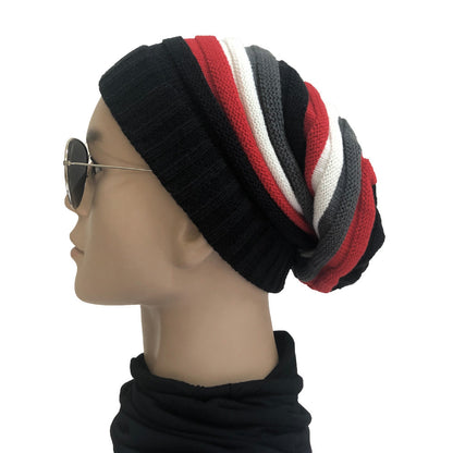 Colorful Striped Wool Hat Fashion Outdoor Warm - Plush Fashions Shop 