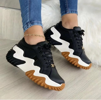 Women Shoes Lace-up Sports Sneakers - Plush Fashions Shop 