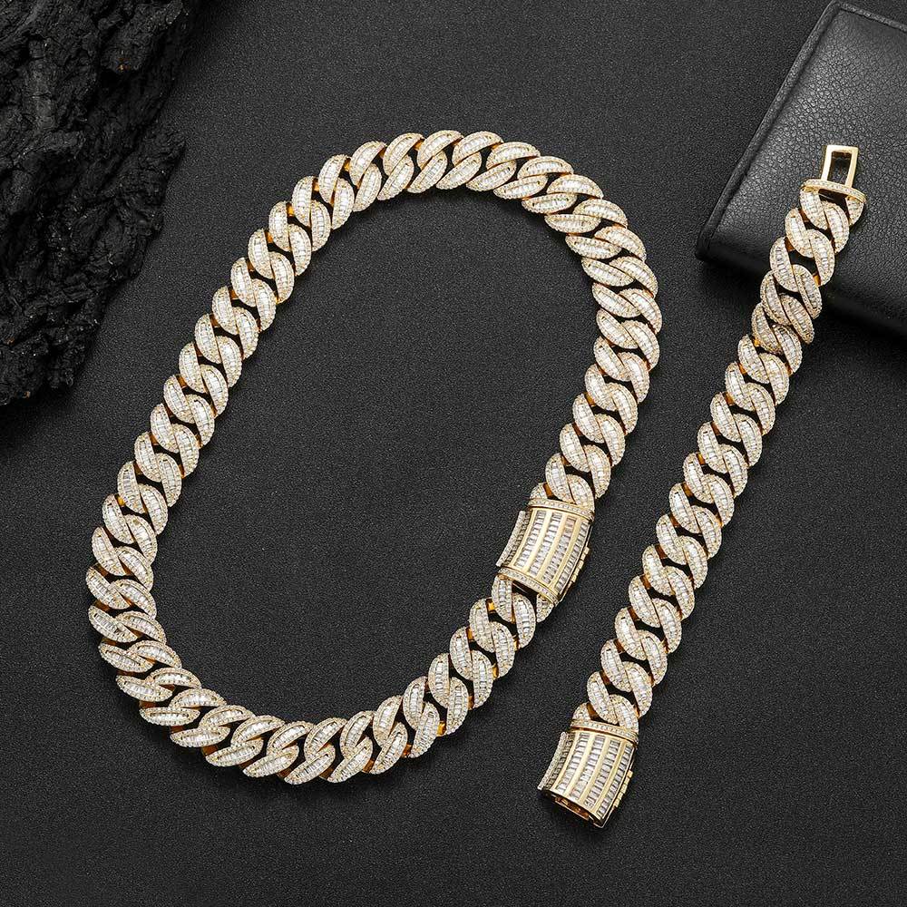 Miami Buckle Cuban Chain Real Gold Plating Bracelet - Plush Fashions Shop 