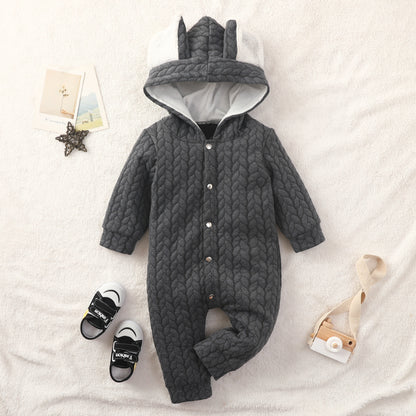 Infant Hooded Romper Outer Wear - Plush Fashions Shop 