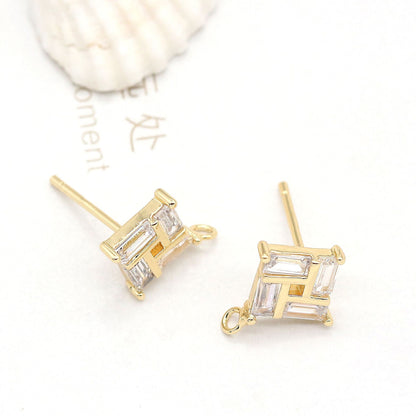 Stone Plated 14K Real Gold Earrings - Plush Fashions Shop 