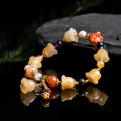 Natural Xinjiang Gold Silk Magnolia Bracelet - Plush Fashions Shop 